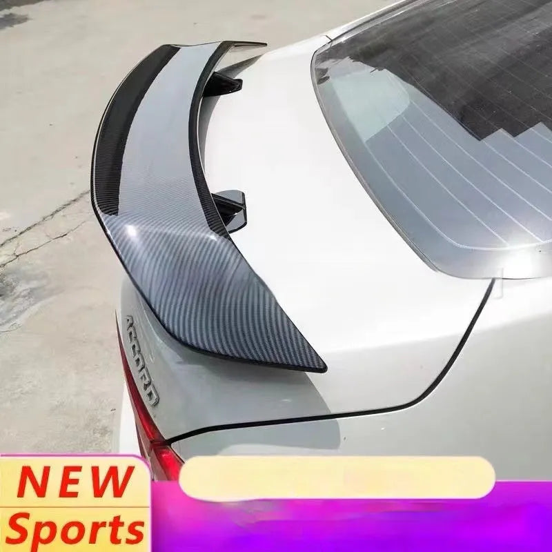 Universal punch-free ABS car spoiler shown in carbon pattern finish