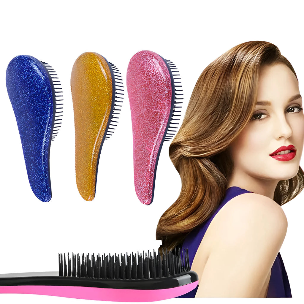 Massage comb anti-static hair brush for all hair types, 14.5cm, in purple