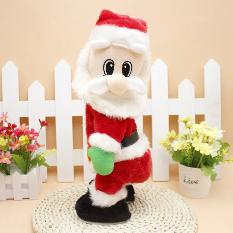 Electric hip-shaking Santa Claus ornament with music for Christmas decoration