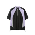 Men's solid colour polyester leisure top showing long and short sleeve options in black and beige colours