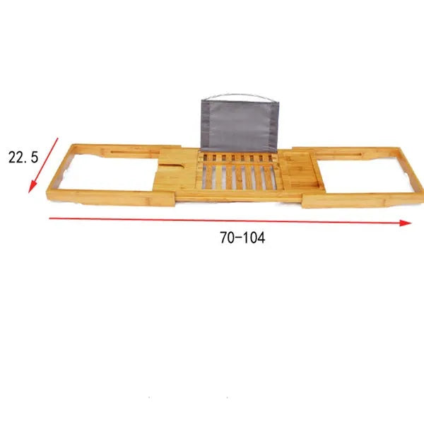 Bamboo bathtub frame for bathroom storage with desktop installation