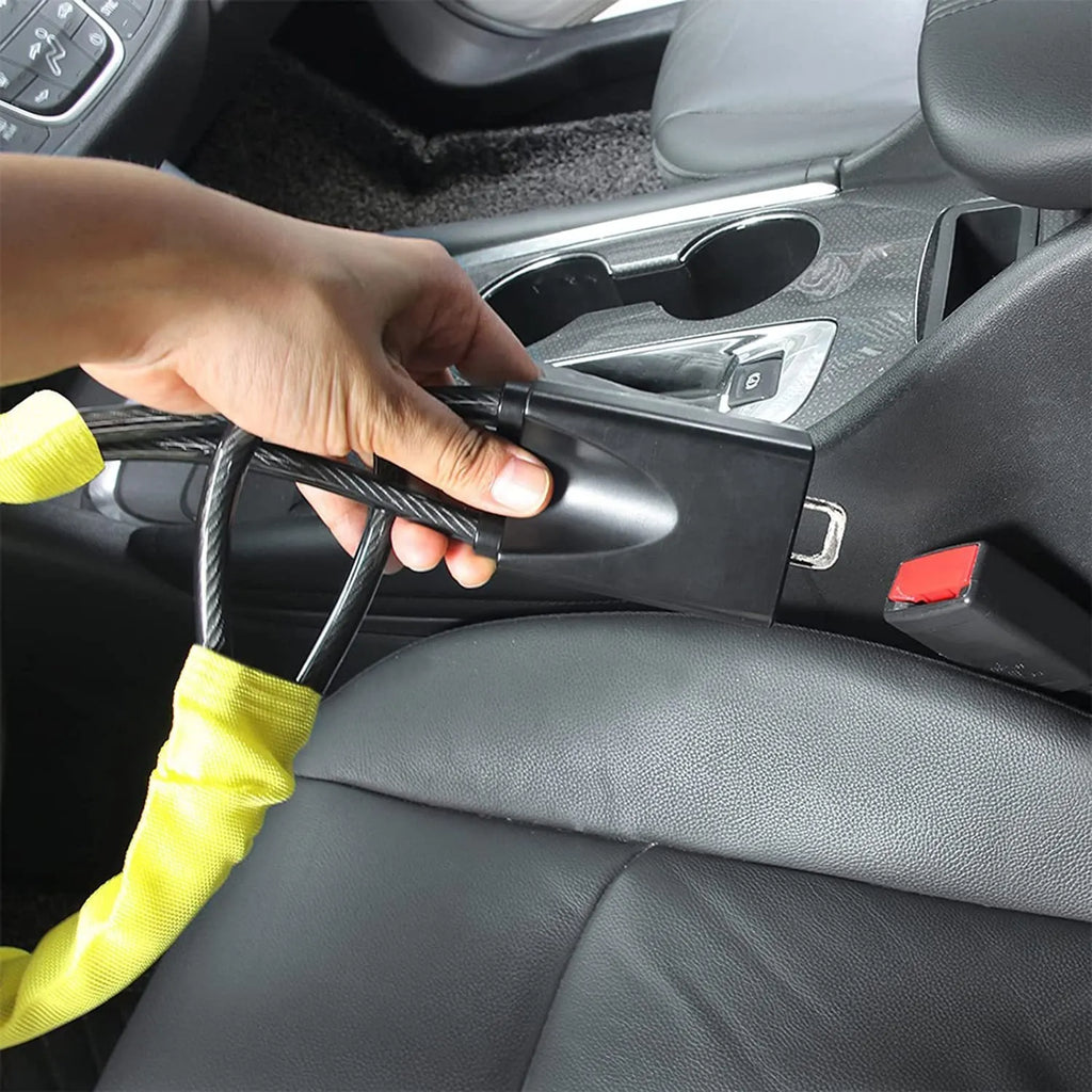 Car steering wheel wire rope security lock with iron construction for General Motors vehicles