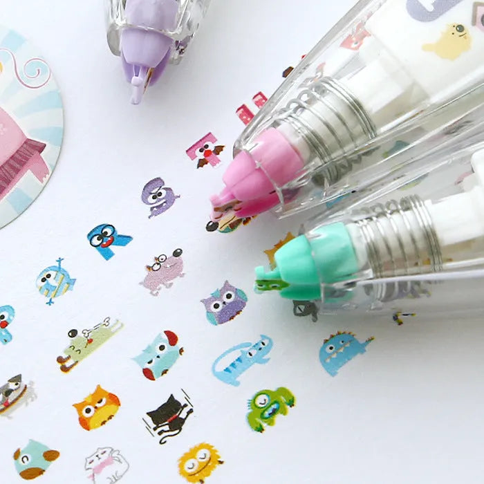 Lace correction tape stationery decoration tape with plastic core, multiple shell colours including Coffee and Kitten