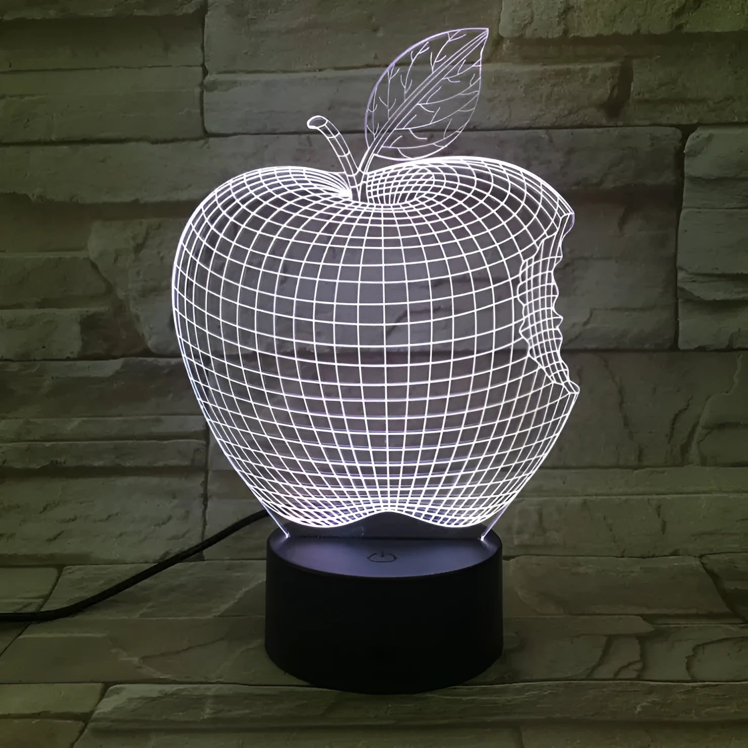 3D fruit decorative night light with touch control and seven colour LED illumination