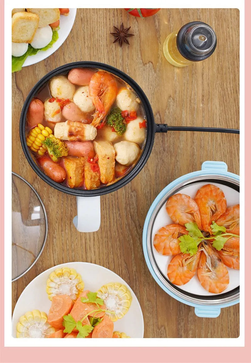 1.8L multifunction electric cooker with stainless steel liner, EU plug, steam fry hot pot function for students