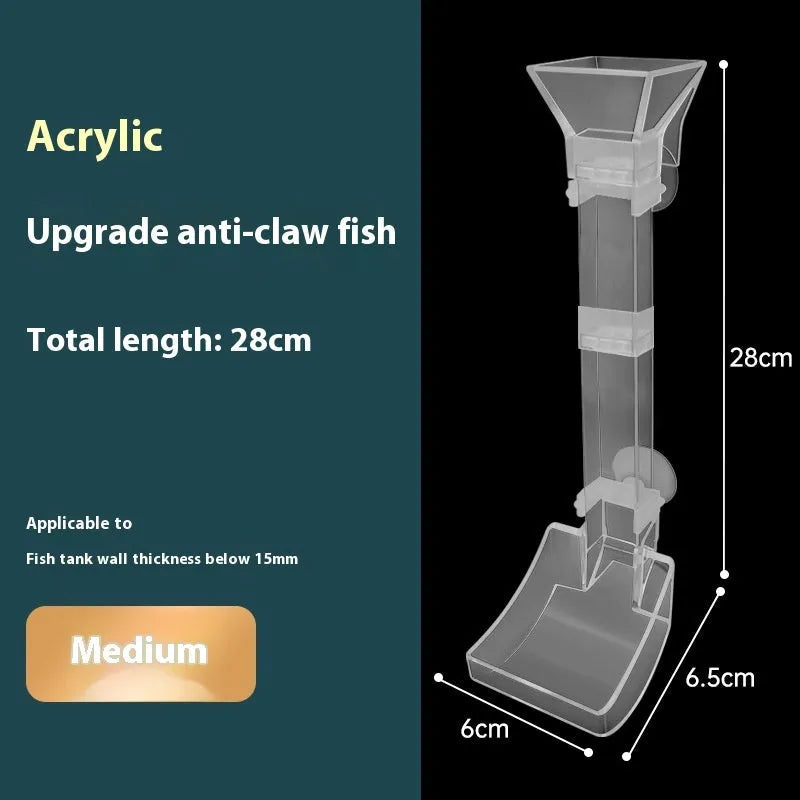 Aquarium precise feeding dish set with plastic feeding tubes, cleaning brush and feed spoon
