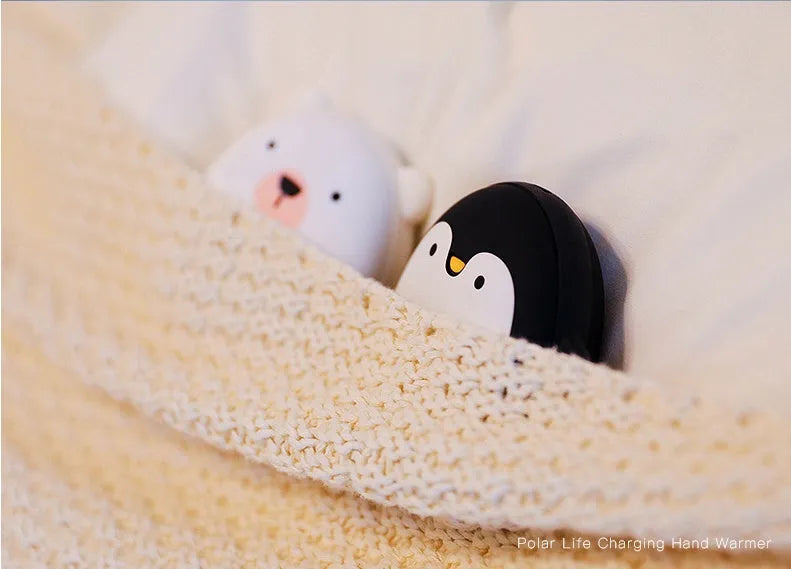 Cartoon penguin polar bear design USB rechargeable electric hand warmer with power bank feature