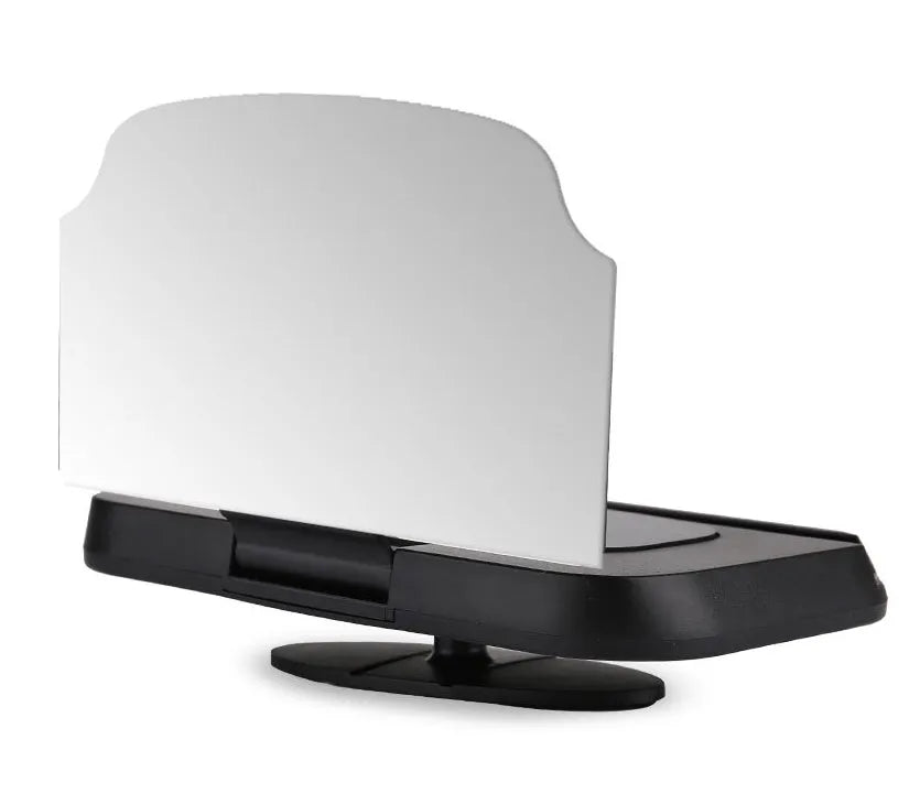 Car navigation bracket with hard tempered glass display and suction cup magnet for smartphone head-up display