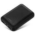 Ultra-thin 10,000mAh power bank with multi-USB ports in black or white