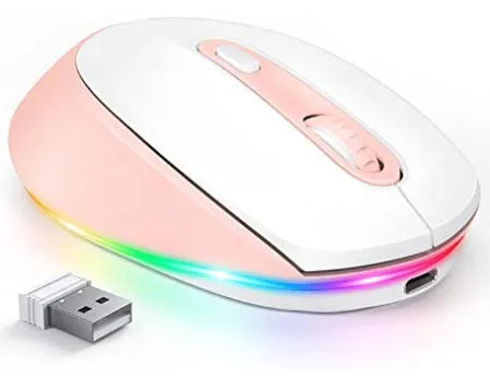 24g wireless rechargeable ergonomic mouse in colour CP008557 next to its USB charging cable