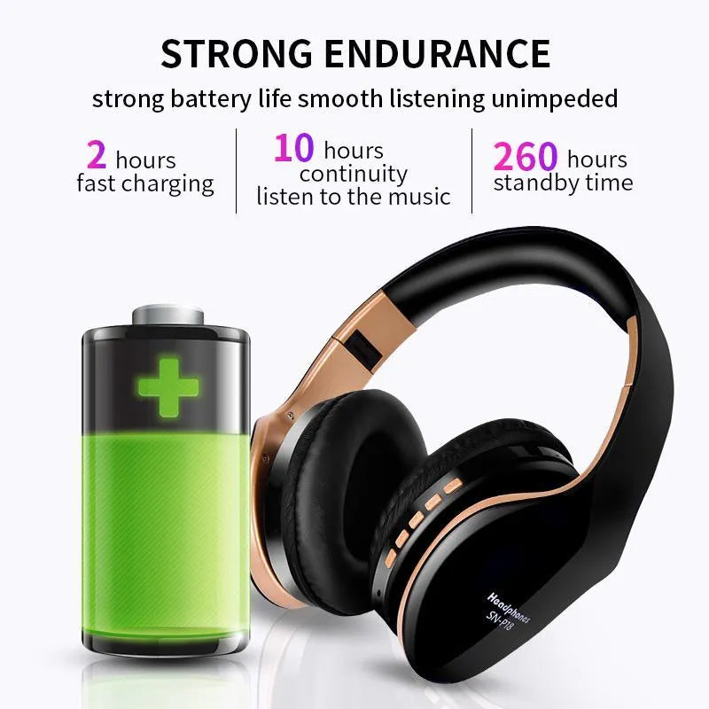 HobbyLane Bluetooth wireless headset in black, red, or white colours with 40mm drivers