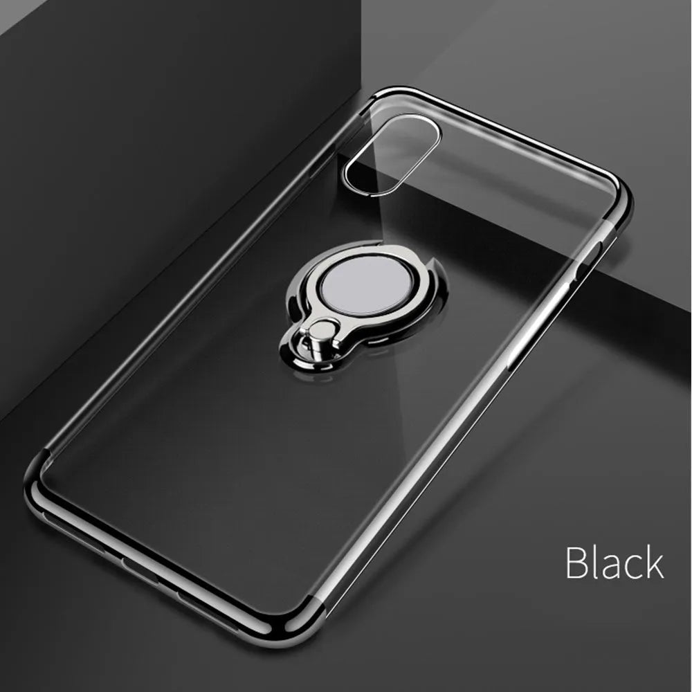 Mobile phone case with magnetic ring compatible with iPhone models in five colours