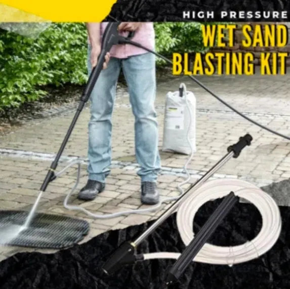 Ceramic sand blasting nozzle with stainless steel handle for Karcher pressure washers.