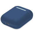 Silicone protective case cover for Apple AirPods charging box in split design, shown in multiple colour options.