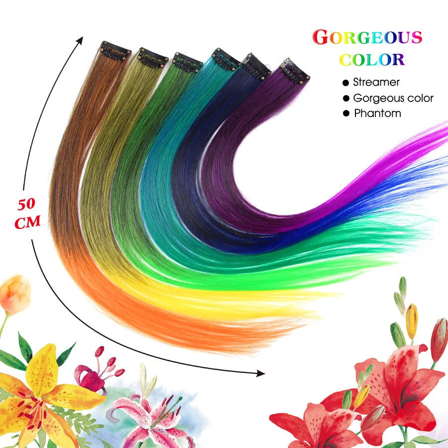18 inch synthetic wig hair extension with natural wave, shown in multiple colour style options