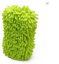 Silver green chenille car wash sponge measuring 14 by 25 centimetres for vehicle cleaning