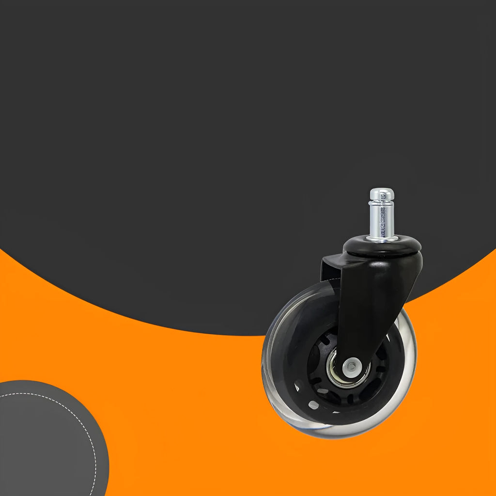 Benyu 2.5 inch black transparent rubber caster set of 5 for furniture replacement wheels