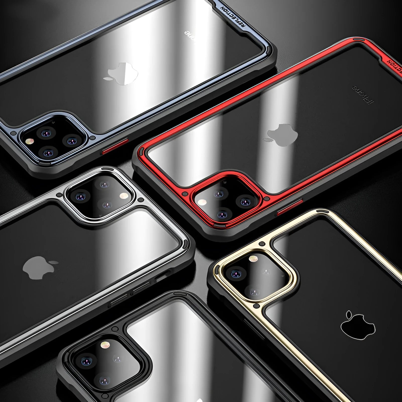 Clear silicone mobile phone case for iPhone 11 showing transparent design with phone visible underneath