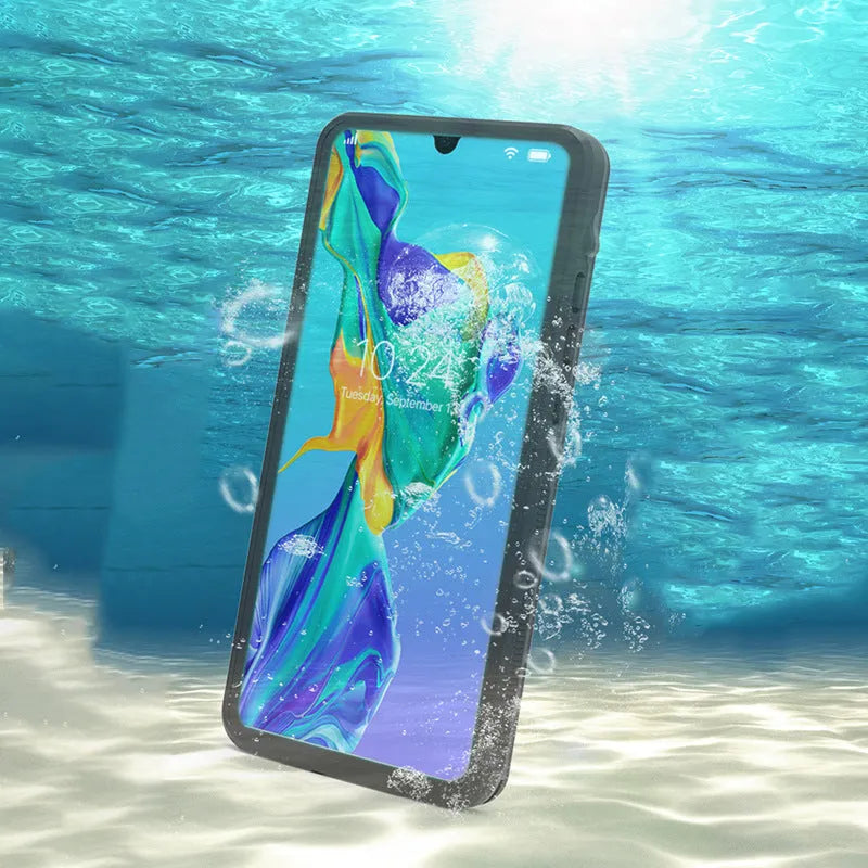 Huawei P30 anti-drop phone case with wave point detail in grass blue colour