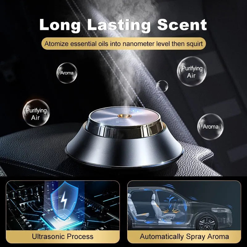 Butterfly-shaped metal car perfume diffuser with USB cable and 50ml essential oil bottle