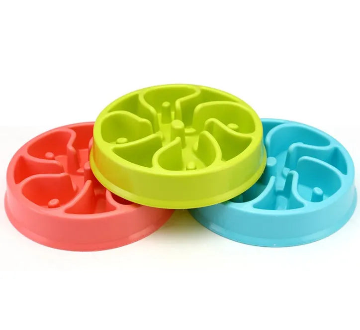 Anti-choke plastic dog bowl 20cm diameter, PP material, slow feeder for dogs, colour option shown