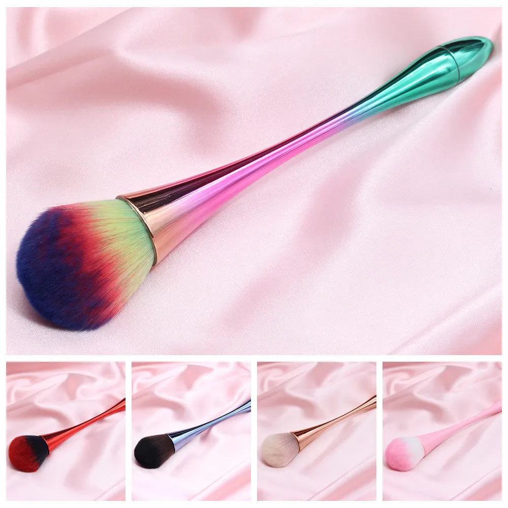 Make-up sponge puff cosmetic blender, 20.5cm total length, 5cm hair length, in red pink rose gold rainbow or black