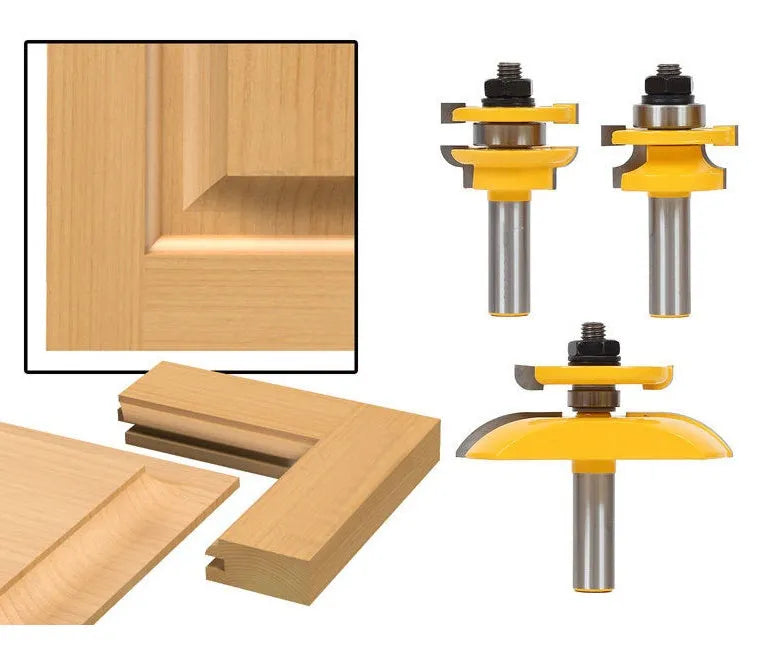 3-piece hard alloy woodworking forming cutter set, 25.4mm blade, 42mm diameter, 12.7mm shank