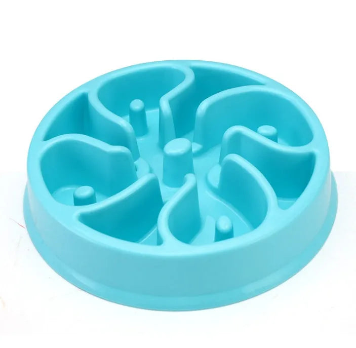Anti-choke plastic dog bowl 20cm diameter, PP material, slow feeder for dogs, colour option shown