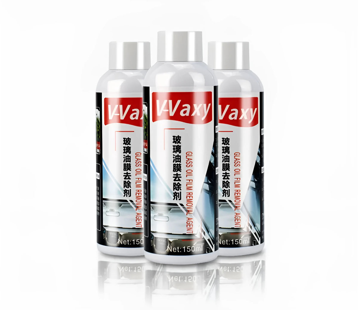 Car glass oil film remover paste in tub with applicator cloth, for removing bird droppings and tree sap from windshield