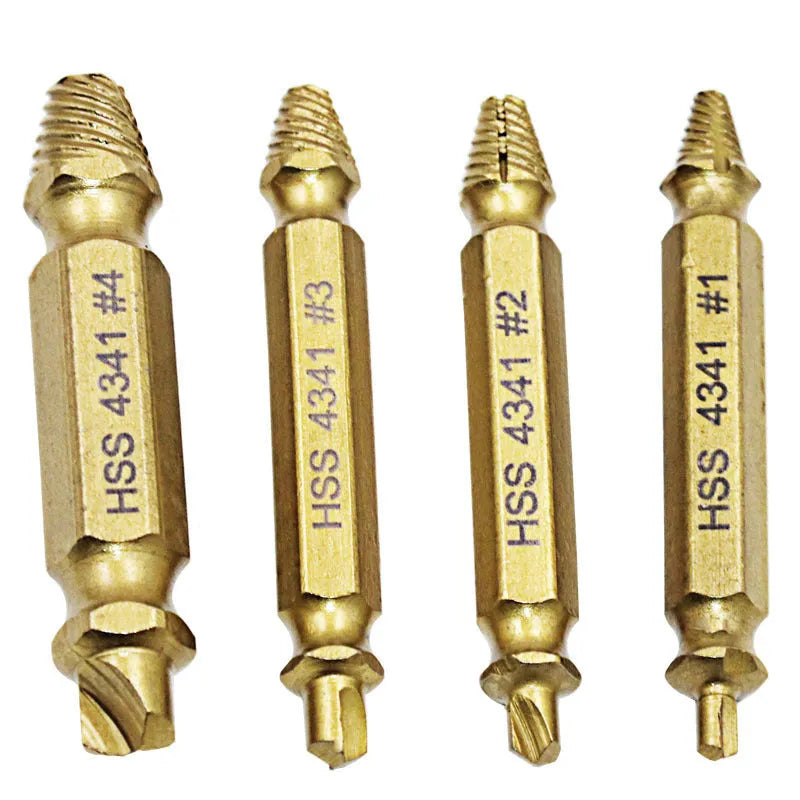 4341 high-speed steel screw extractor set of 5 pieces for removing damaged fasteners