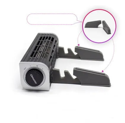 Notebook cooling pad with four cooling fans and black housing measuring 294x65x65mm