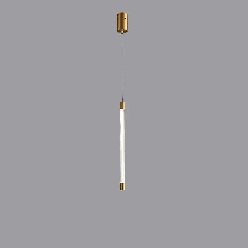 All copper duplex staircase long chandelier with LED light, 800mm diameter, single head, hanging in a tall room