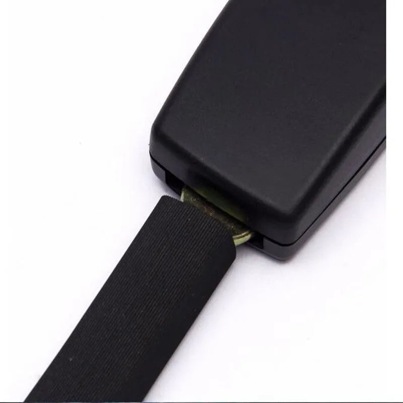 Black car seat belt extender 250mm length model 805 with steel buckle and polyester webbing