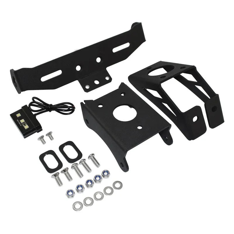 Black aluminium alloy short tail licence plate bracket for Honda motorcycles.