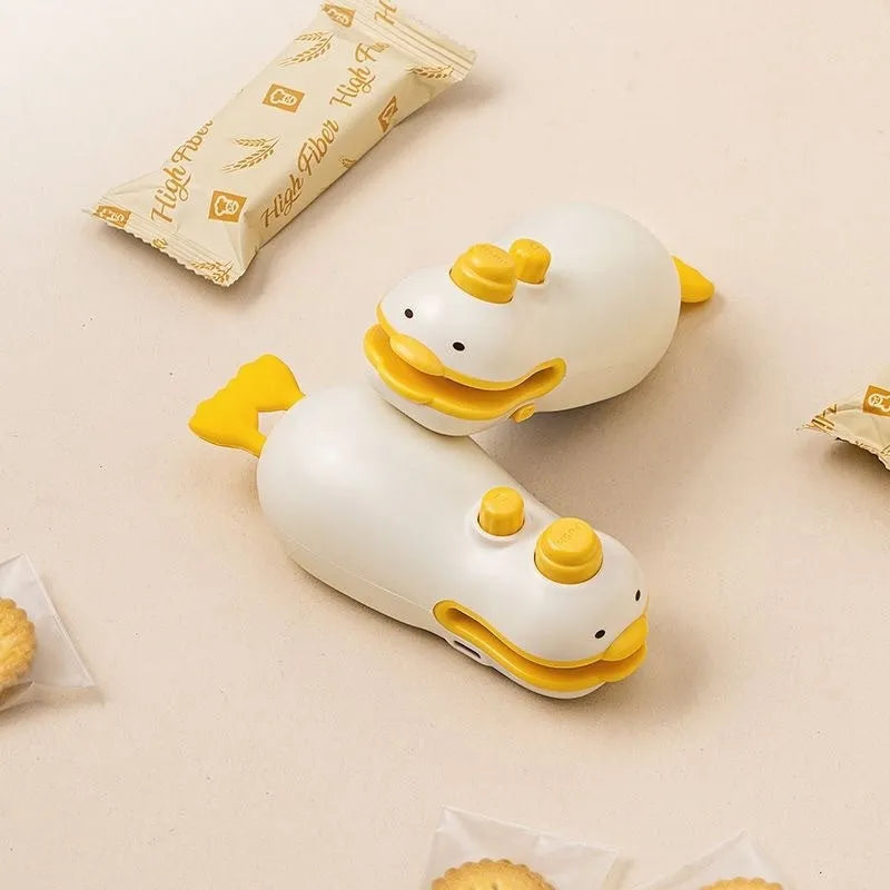 Small yellow duck rechargeable sealing machine with charging cable for food bags