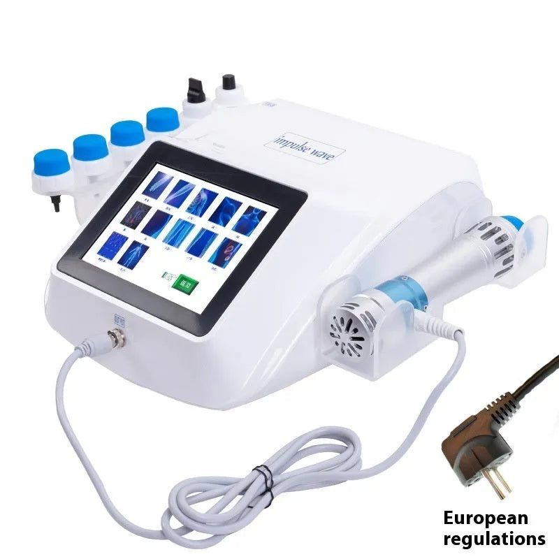 Electromagnetic extracorporeal shock wave physiotherapy instrument with handheld remote control device