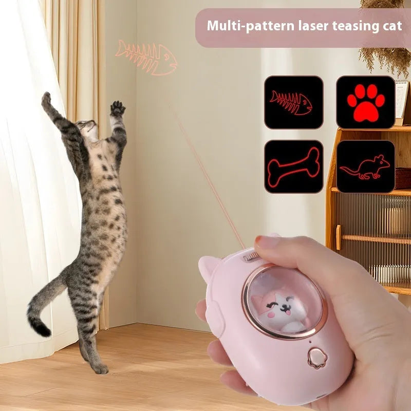Pink and yellow pet comb laser toys for cats and dogs with ABS plastic construction and built-in laser pointer