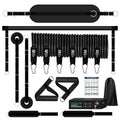 Black TPE 180 lb full elastic resistance training set for home rehabilitation and yoga fitness use