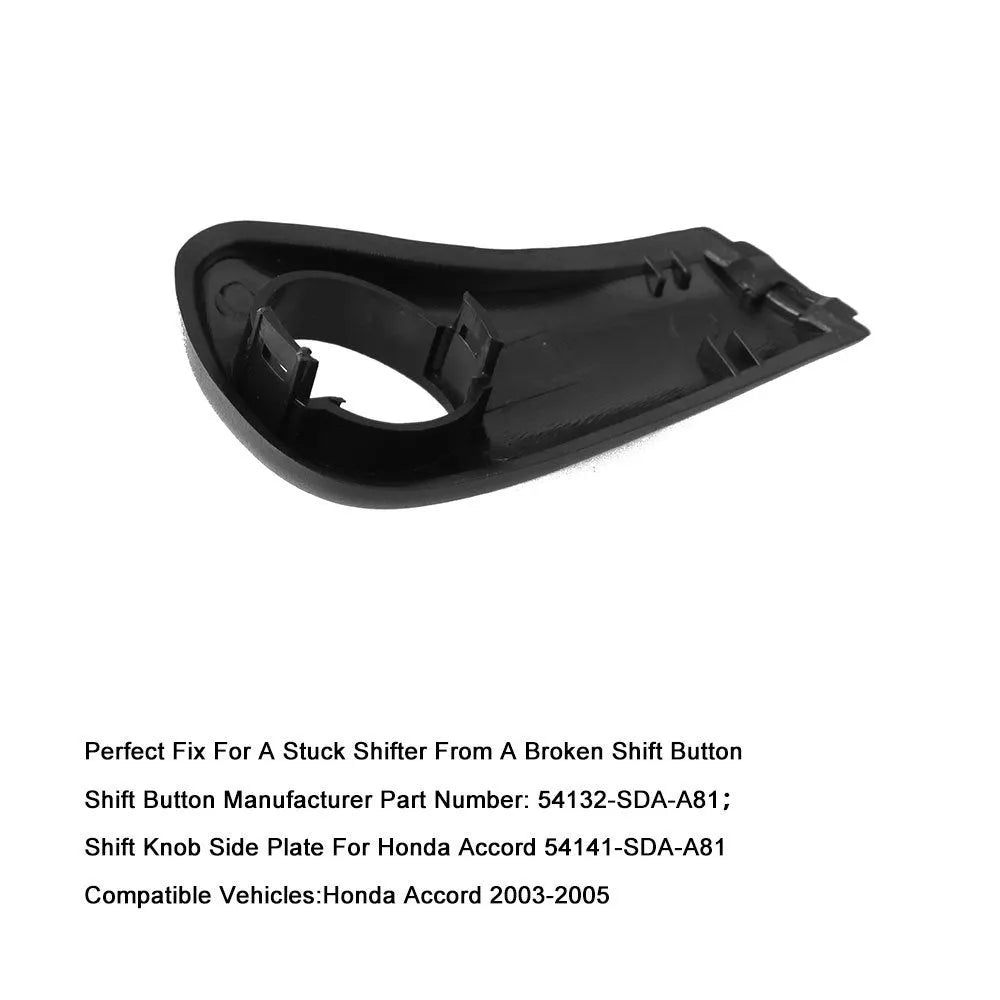 Black plastic gear shift button kit for Honda Accord 2003-2005 with spring and side plate