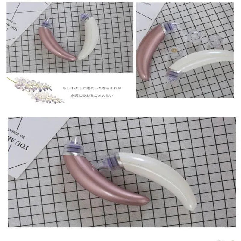 JY-666 electric blackhead suction instrument in rose gold or white colour for facial pore cleansing.