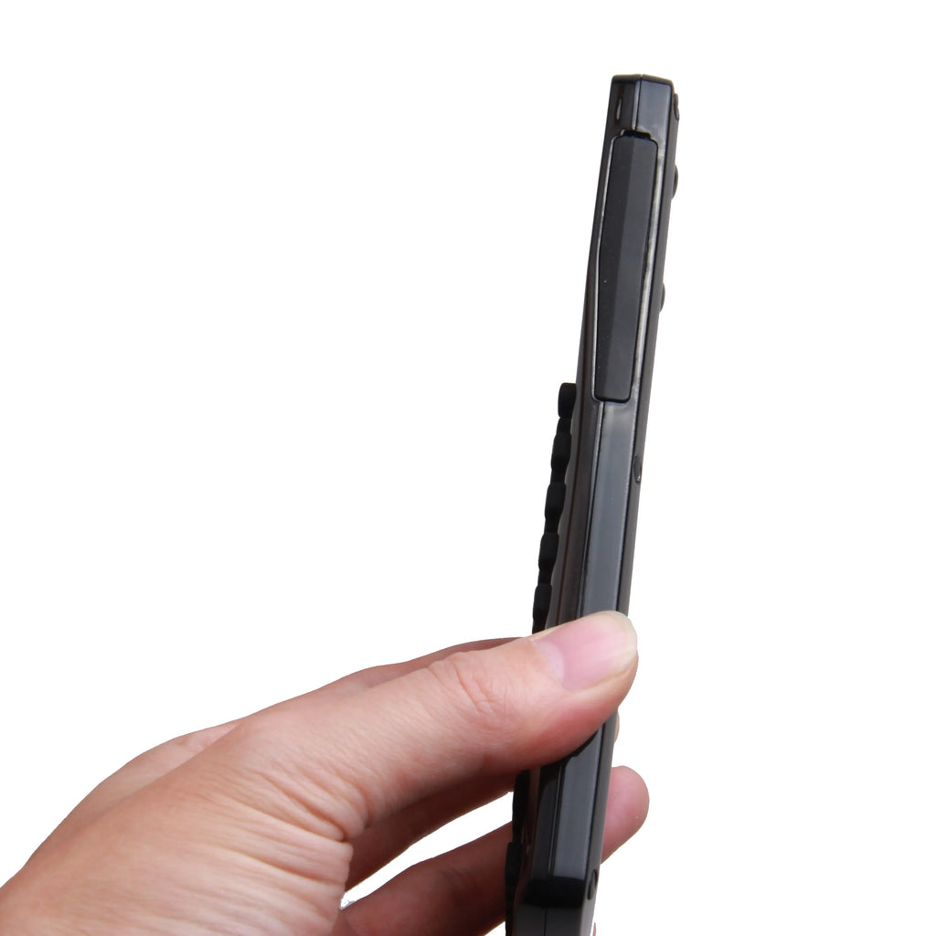 Black multifunctional e-book reader with 2.8cm screen and adjustable strap showing language selection menu