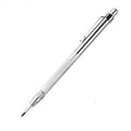 Silver aluminum glass marking pen with tungsten carbide tip on white background
