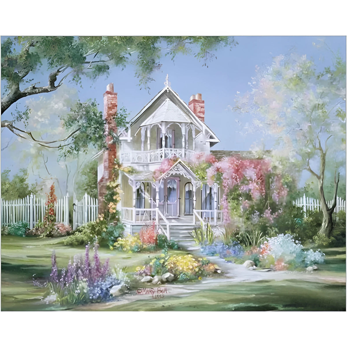 Meteor Garden digital oil painting on linen, 40x50cm Baroque landscape, half hand-painted, customer frame choice