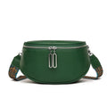 Women's saddle-shaped PU leather messenger bag in three colour options with cross-body strap