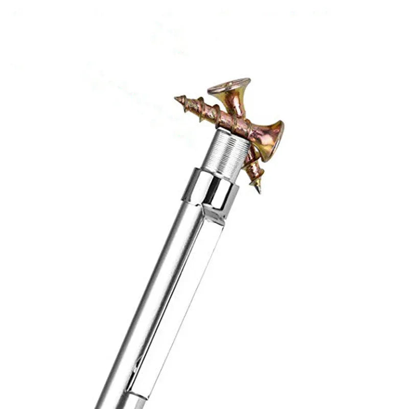 Silver aluminum glass marking pen with tungsten carbide tip on white background