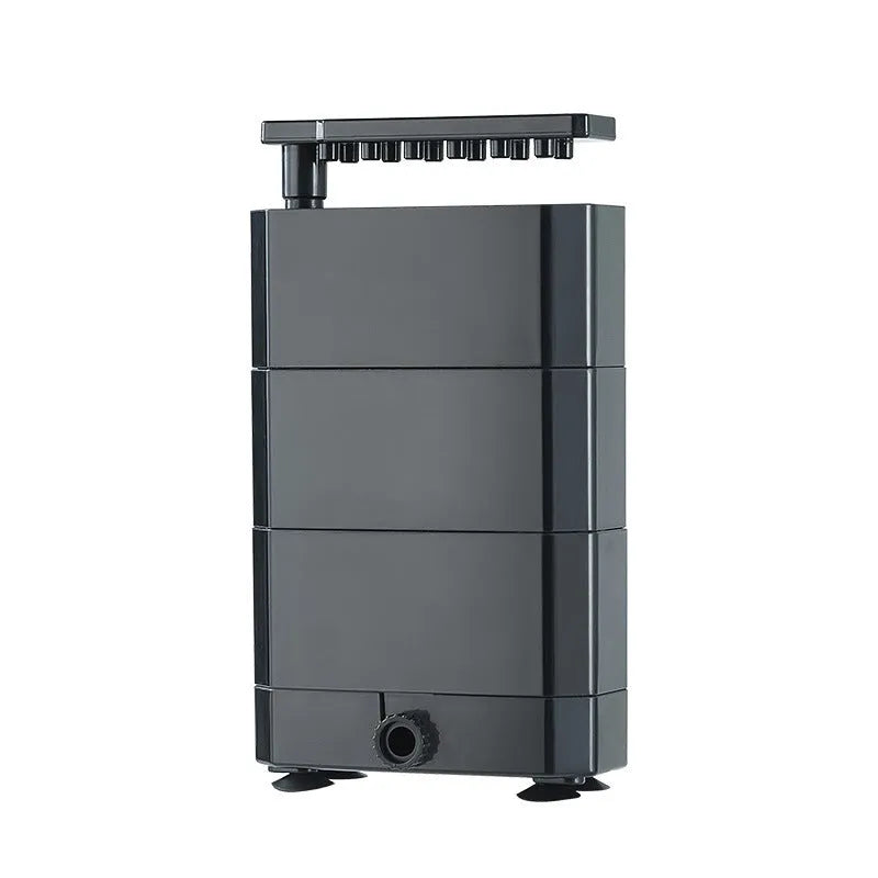 Black plastic low water level three-in-one turtle filter, 8W 850L, US standard 110V