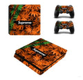 PS4 Slim console protection film sticker with colourful design and visible breathing slots