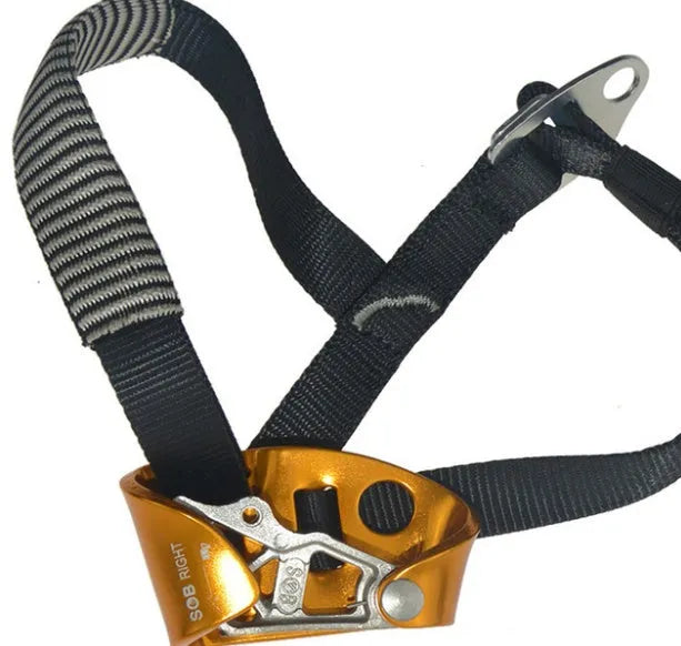 Left foot type ascender made from hot forged aluminium-magnesium alloy, length 8.5cm, width 4.7cm, for ropes 8-12mm diameter