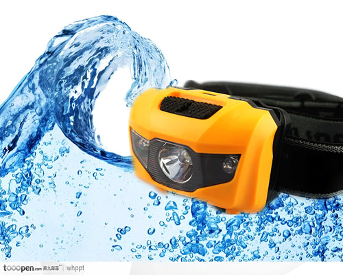 3W LED head torch with white and red lights in waterproof casing for outdoor activities