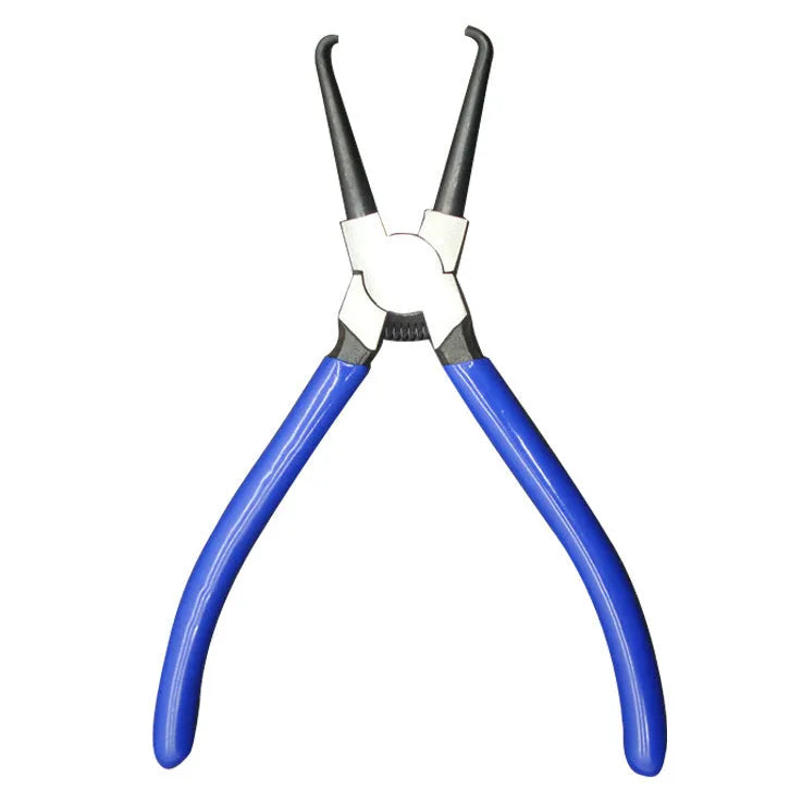 Automotive caliper tubing pliers with iron construction and rubber grips for fuel line maintenance